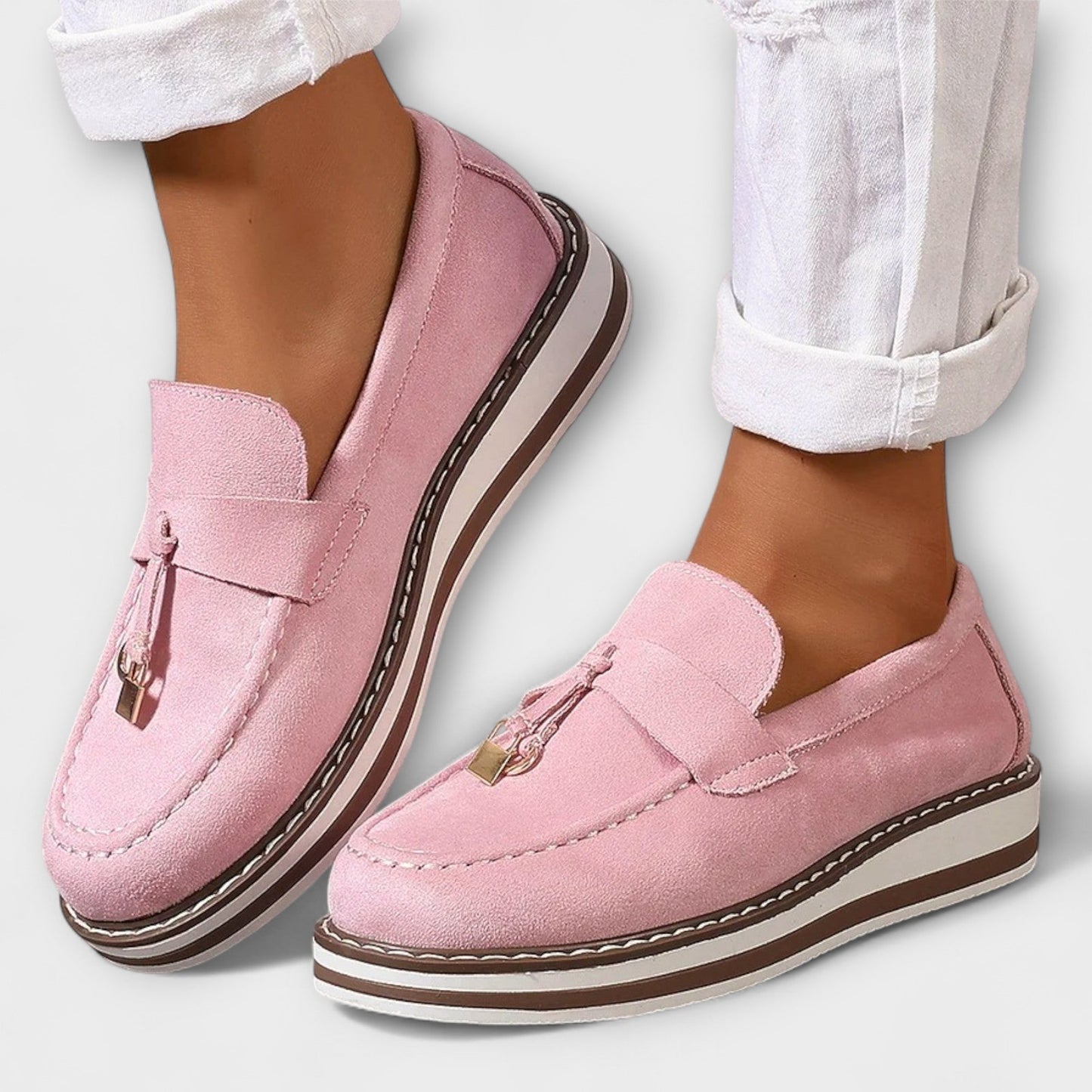 Inês™ - Mocassins casuais com biqueira redonda