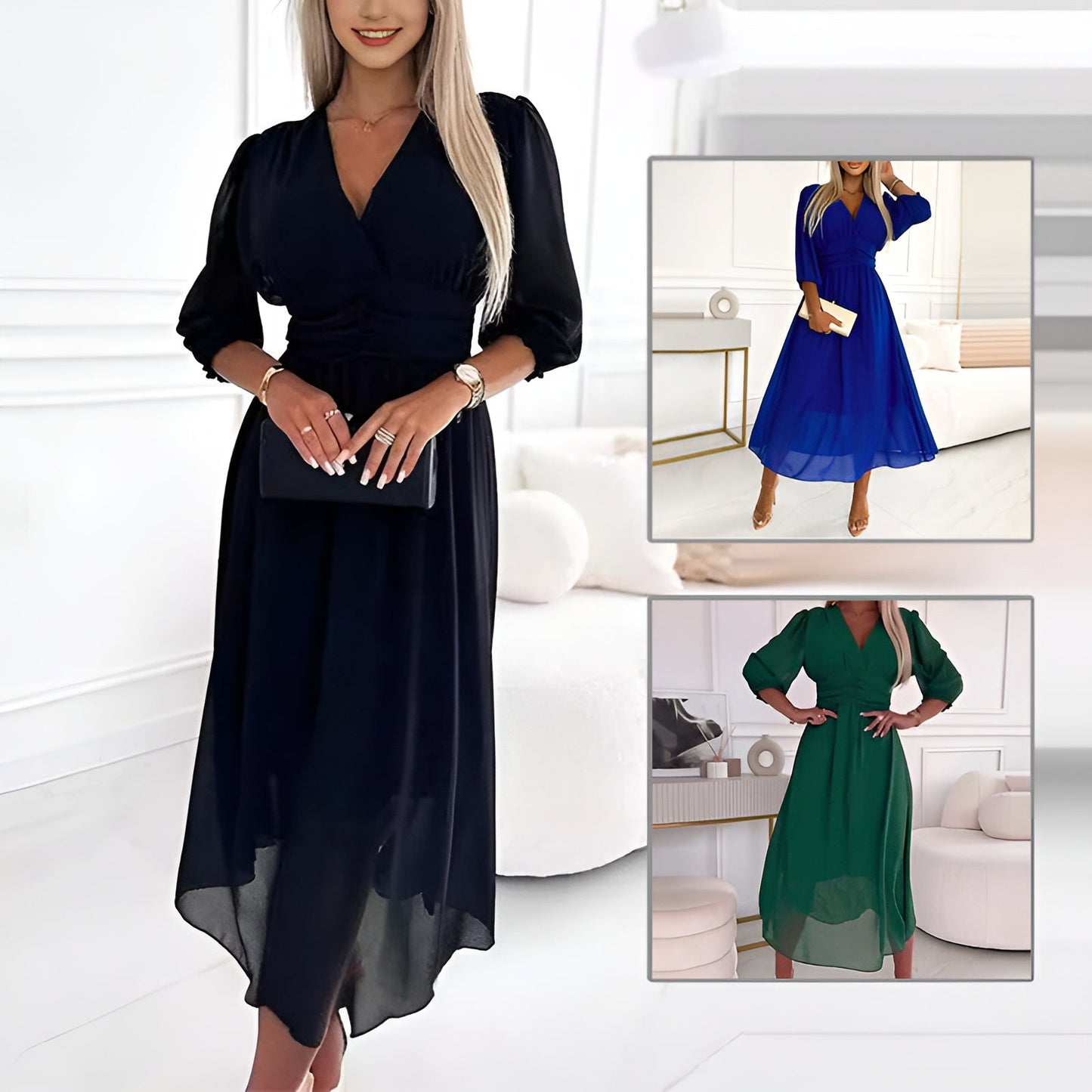 Chiara™ | Elegante Abito Estivo in Chiffon di Seta Leggerissimo