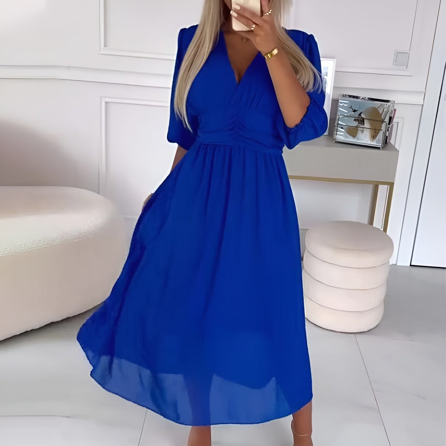 Chiara™ | Elegante Abito Estivo in Chiffon di Seta Leggerissimo