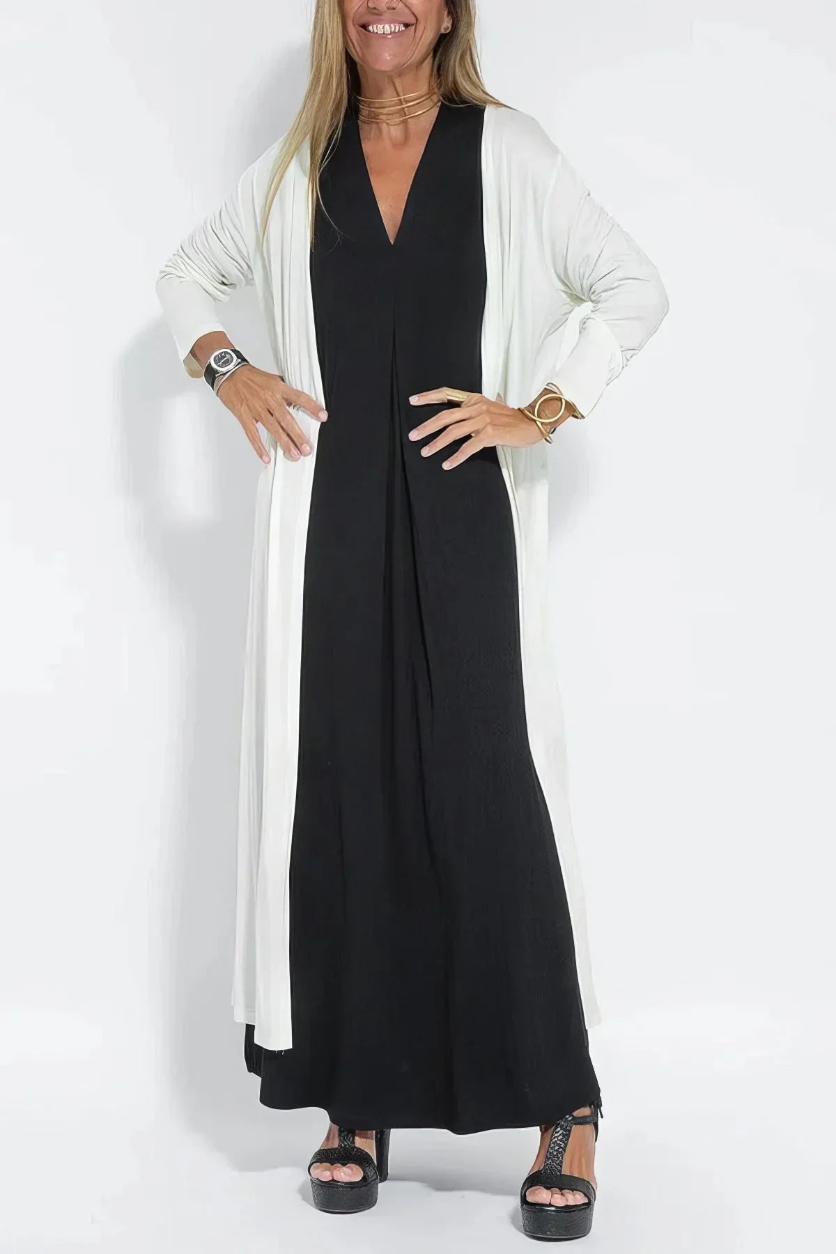 Nicole™ | Elegante Maxiabito con Cardigan Abbinato