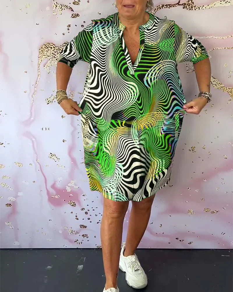 Ursula™ | Vestito Colorato con Scollatura a V