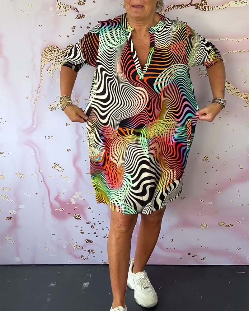 Ursula™ | Vestito Colorato con Scollatura a V