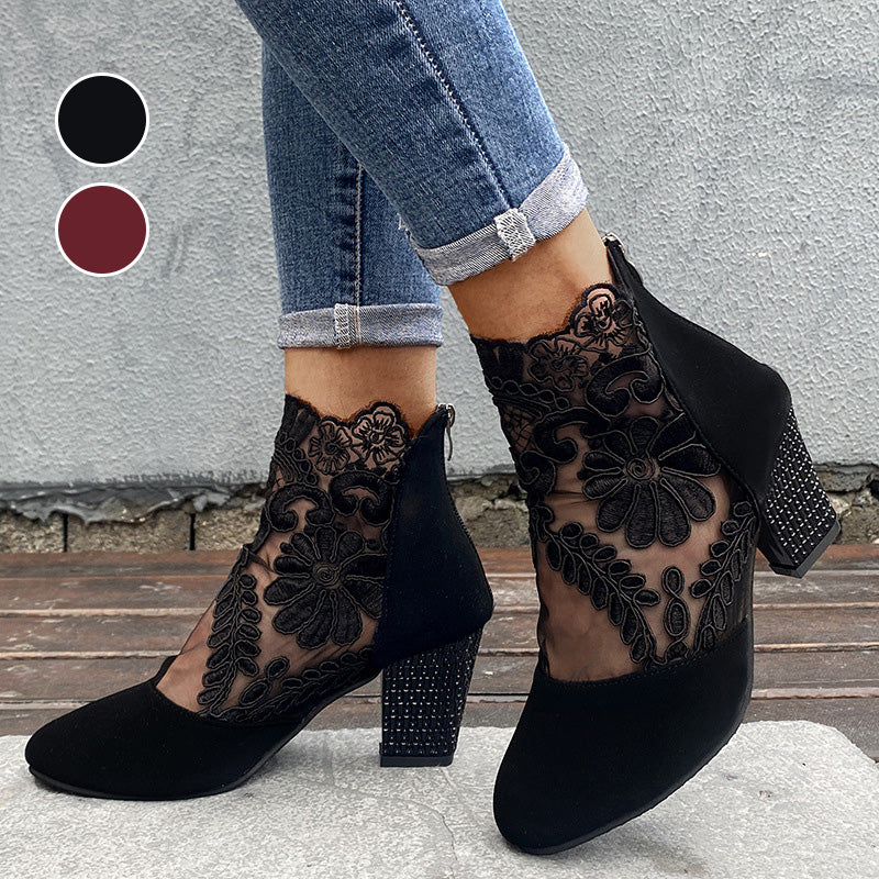 Evelyn Elegante Zomerse Kanten Hoge Hakken👢✨