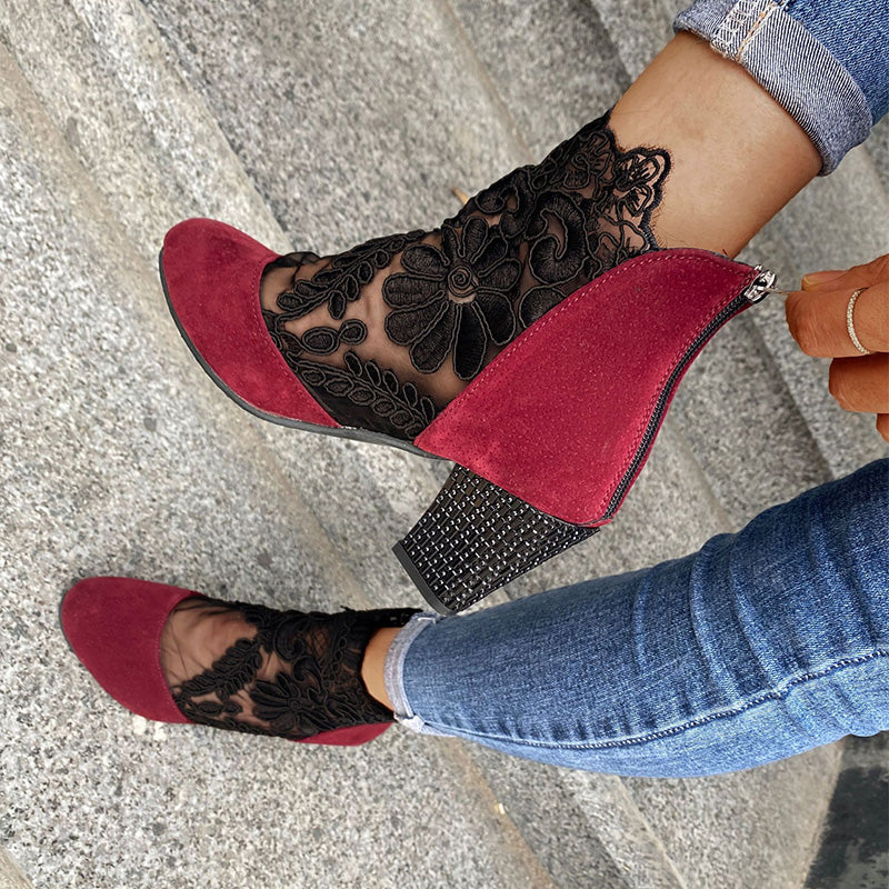 Evelyn Elegante Zomerse Kanten Hoge Hakken👢✨