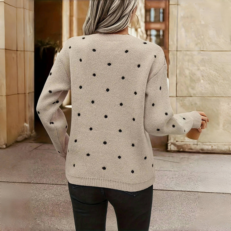 Lilah™ | Pullover em malha com bolinhas