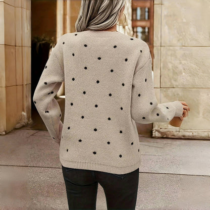 Lilah™ | Pullover em malha com bolinhas