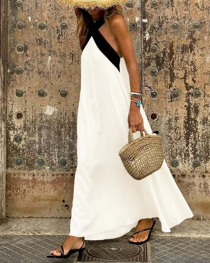 SIENNA™ | Abito Elegante con Scollo Profondo sulla Schiena e Colletto Avvolgente