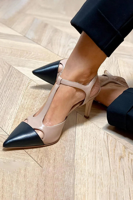 MIRELLA | Élégant Décolleté à Bout Pointu Bicolore pour un Style Sophistiqué