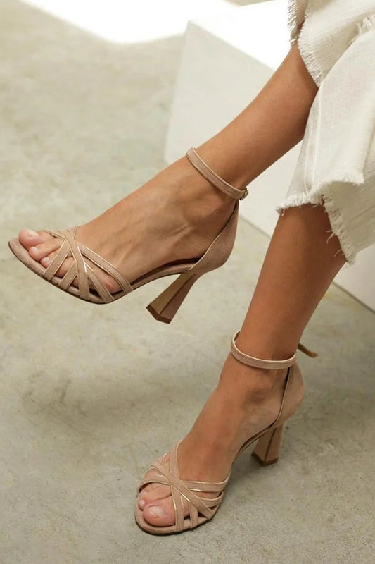 DALIA | Elegante Sandalo con Tacco a Fascia Incrociata per un look Chic e Comfortevole