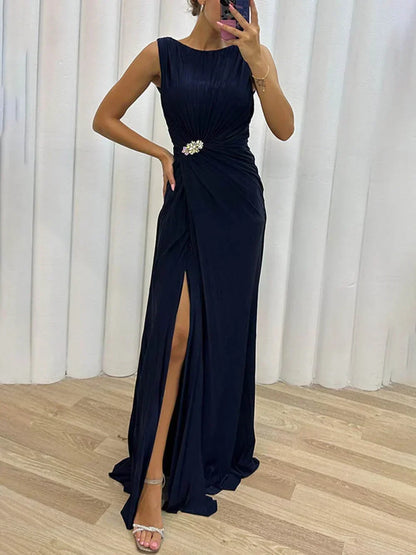 Kendra - Abito Maxi Spaccato Senza Tempo che Sottolinea la Figura