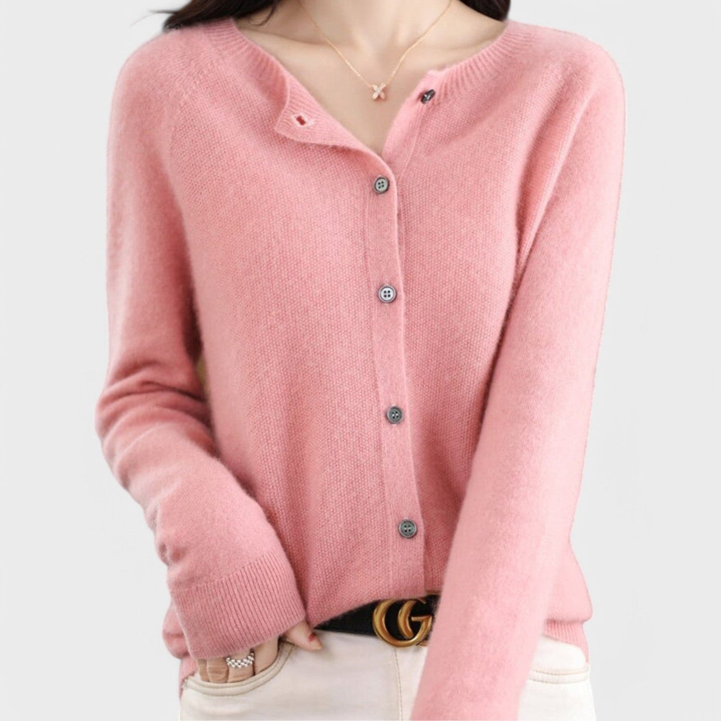 Natália™ - Cardigan em Malha de Caxemira