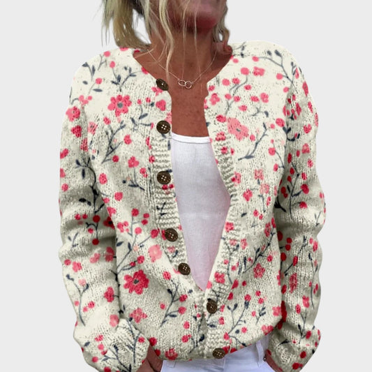 Catarina™ - Cardigan Floral de Outono