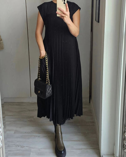 Sophia - Elegante Abito Maxy Plissettato Spliced