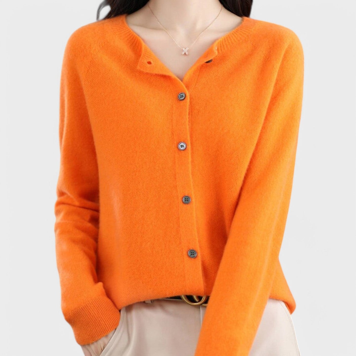 Natália™ - Cardigan em Malha de Caxemira