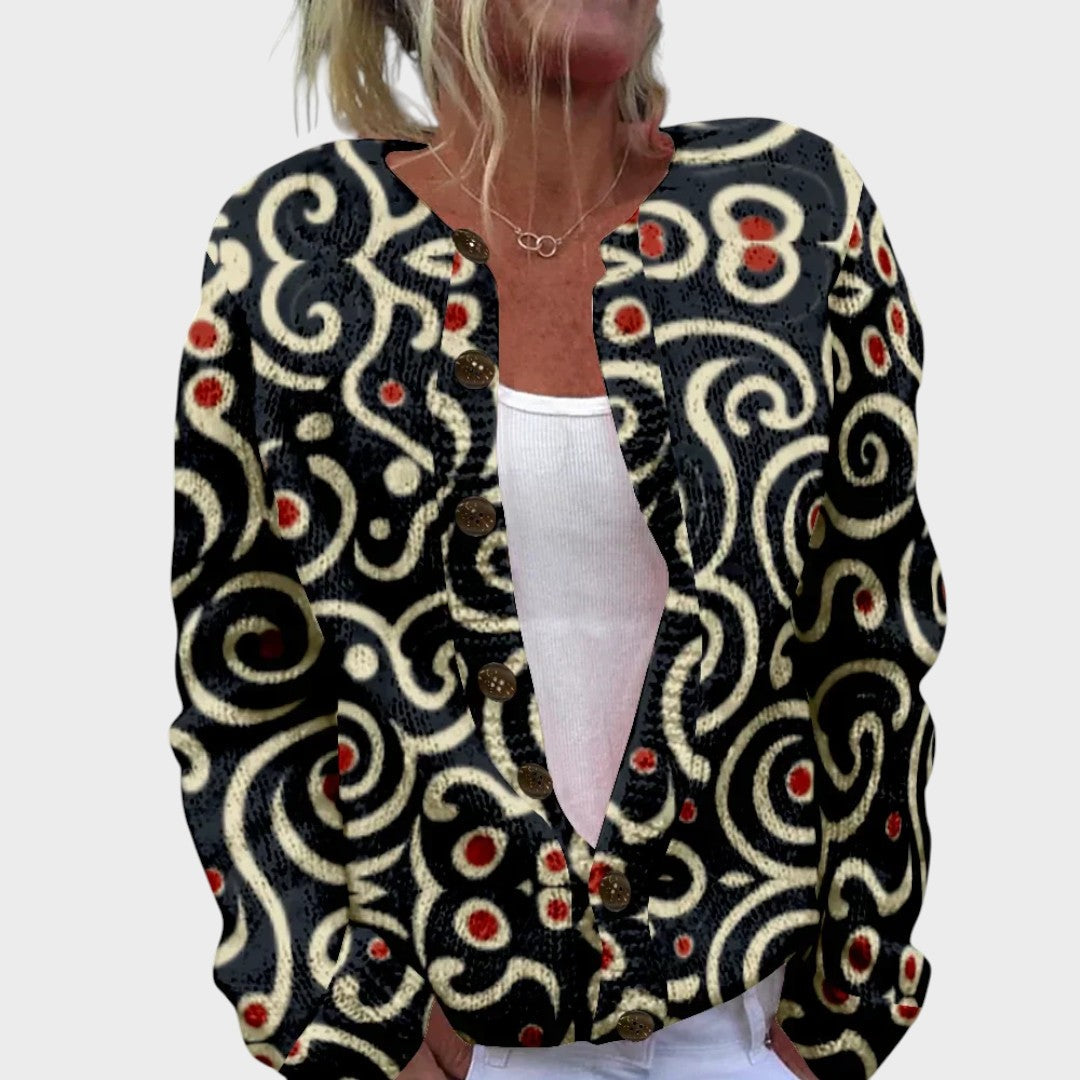 Gabriela™ - Cardigan Floral de Outono