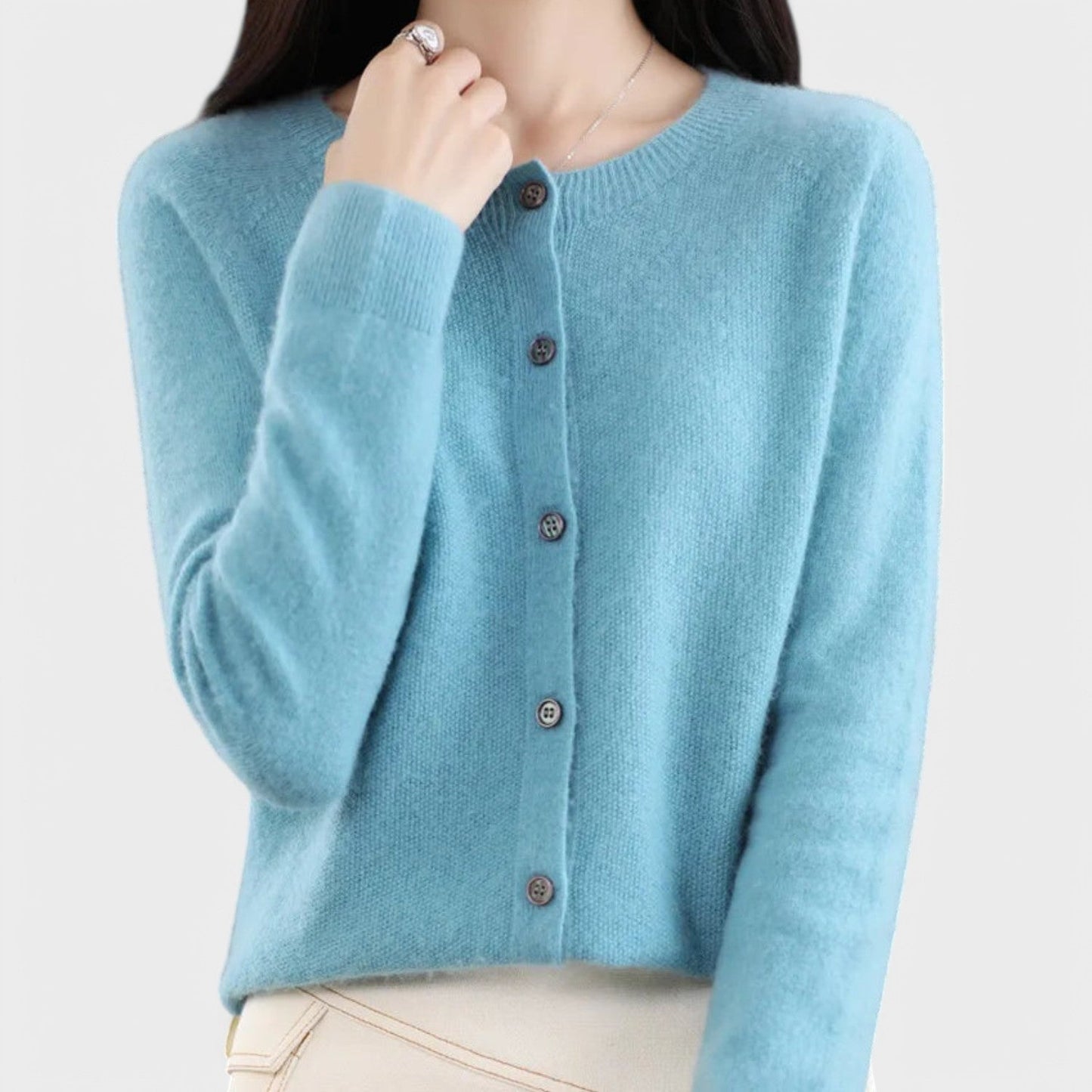 Natália™ - Cardigan em Malha de Caxemira