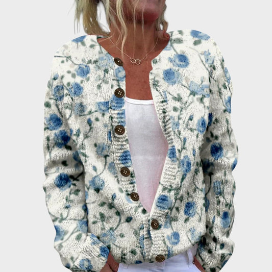 Patrícia™ - Cardigan Floral de Outono