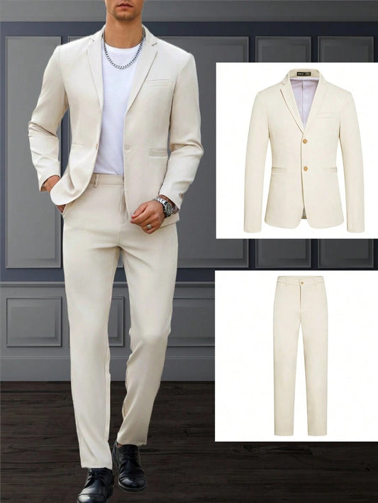 Raffaele™ – Completo da Uomo con Camicia a Maniche Lunghe e Pantalone Coordinato