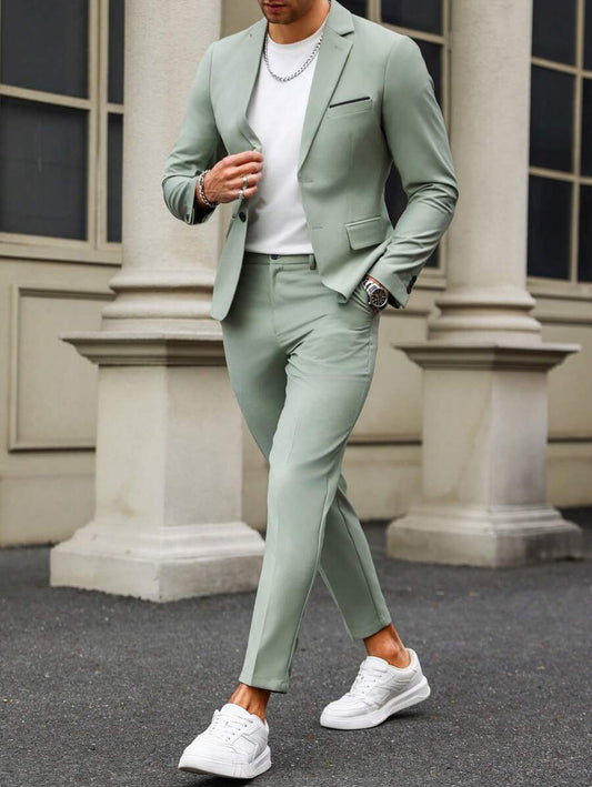 Renzo™ – Completo Uomo con Giacca e Pantalone a Dettaglio Contrastante