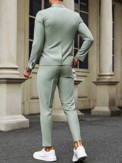 Renzo™ – Completo Uomo con Giacca e Pantalone a Dettaglio Contrastante