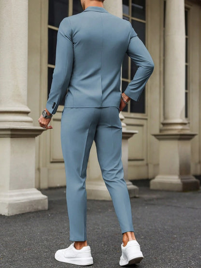 Renzo™ – Completo Uomo con Giacca e Pantalone a Dettaglio Contrastante