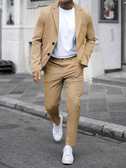 Fabio™ – Completo Uomo Monocolore con Giacca a Tasche e Pantalone Coordinato