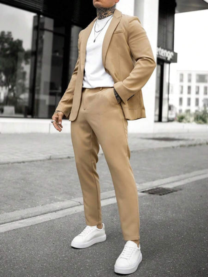 Fabio™ – Completo Uomo Monocolore con Giacca a Tasche e Pantalone Coordinato