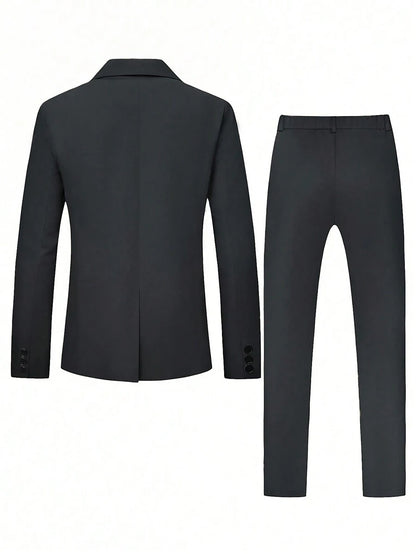Fabio™ – Completo Uomo Monocolore con Giacca a Tasche e Pantalone Coordinato