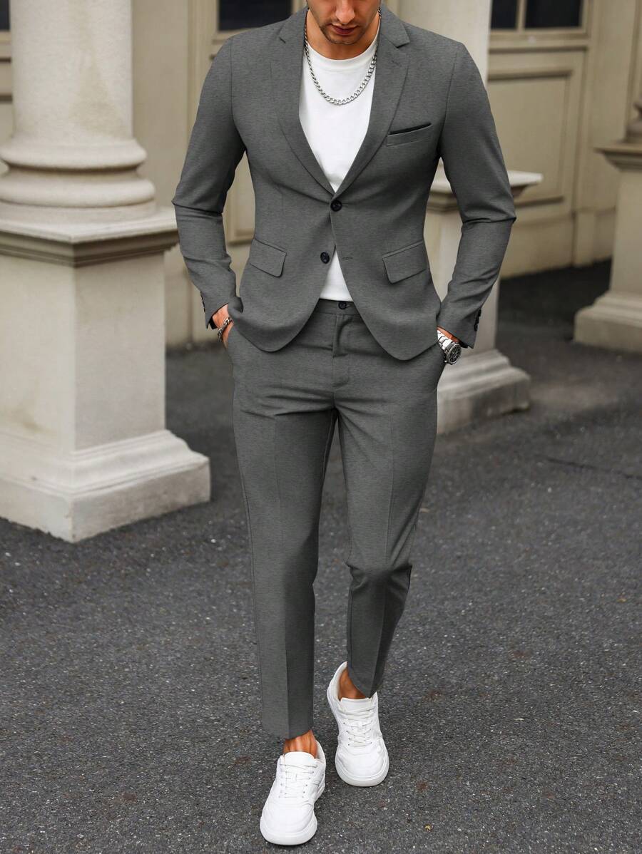 Renzo™ – Completo Uomo con Giacca e Pantalone a Dettaglio Contrastante