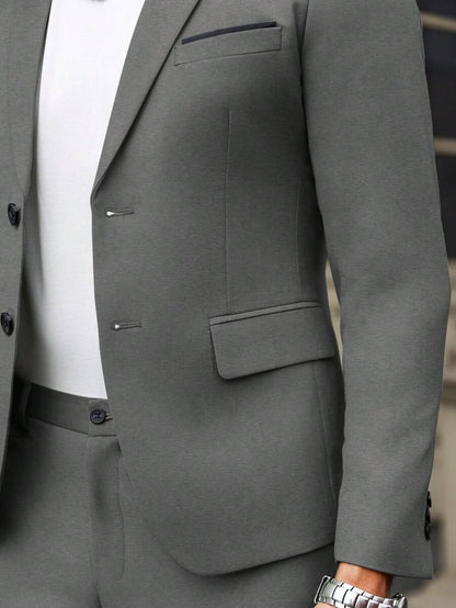 Renzo™ – Completo Uomo con Giacca e Pantalone a Dettaglio Contrastante