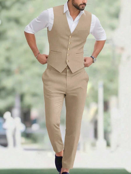 Ettore™ – Set da Uomo con Gilet a V e Pantalone Coordinato