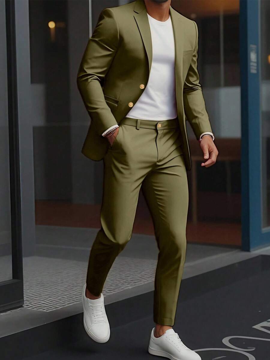 Raffaele™ – Completo da Uomo con Camicia a Maniche Lunghe e Pantalone Coordinato