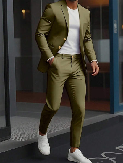 Raffaele™ – Completo da Uomo con Camicia a Maniche Lunghe e Pantalone Coordinato