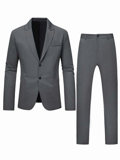 Fabio™ – Completo Uomo Monocolore con Giacca a Tasche e Pantalone Coordinato