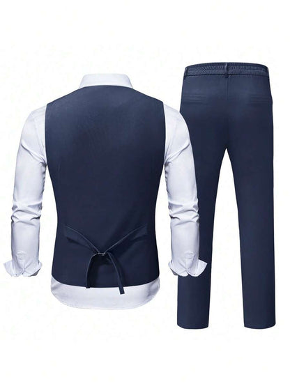 Ettore™ – Set da Uomo con Gilet a V e Pantalone Coordinato