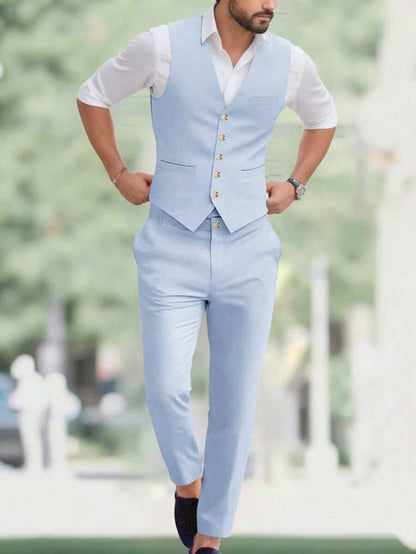 Ettore™ – Set da Uomo con Gilet a V e Pantalone Coordinato