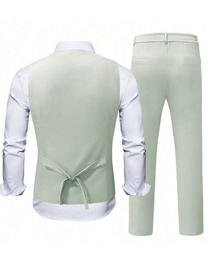 Ettore™ – Set da Uomo con Gilet a V e Pantalone Coordinato