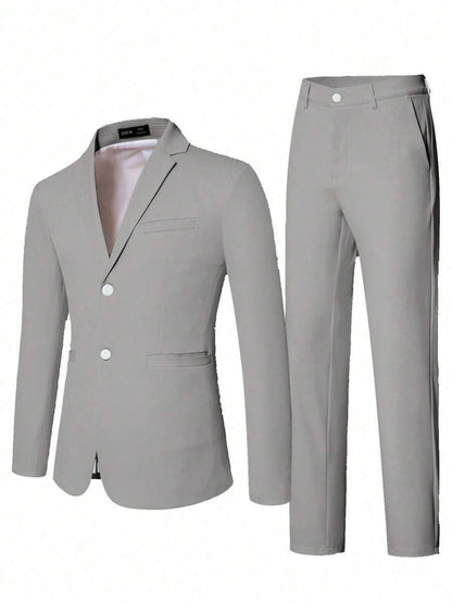 Raffaele™ – Completo da Uomo con Camicia a Maniche Lunghe e Pantalone Coordinato