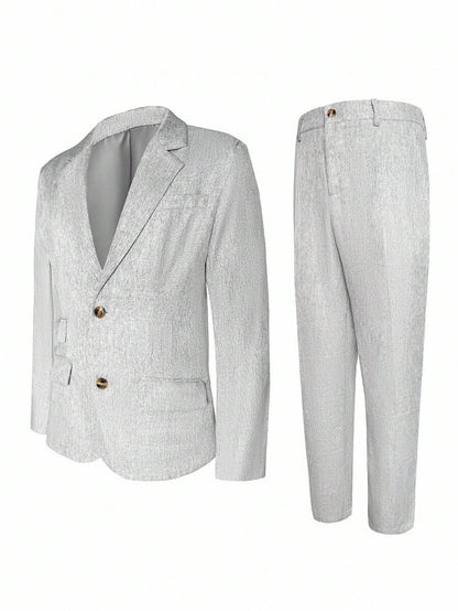 Valerio™ – Completo Uomo Casual con Blazer Monocolore e Pantalone