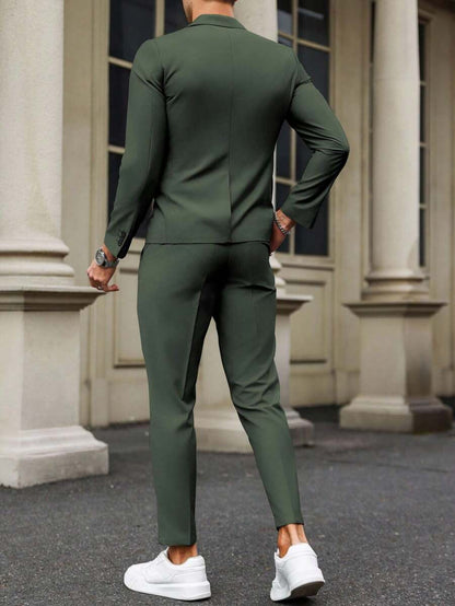 Renzo™ – Completo Uomo con Giacca e Pantalone a Dettaglio Contrastante