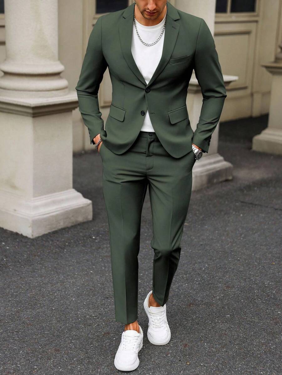 Renzo™ – Completo Uomo con Giacca e Pantalone a Dettaglio Contrastante