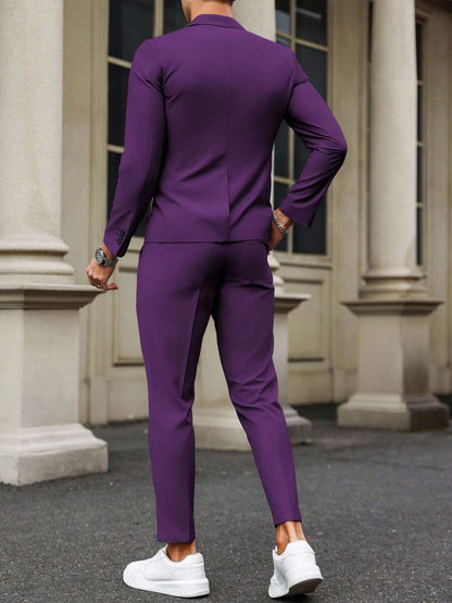 Renzo™ – Completo Uomo con Giacca e Pantalone a Dettaglio Contrastante