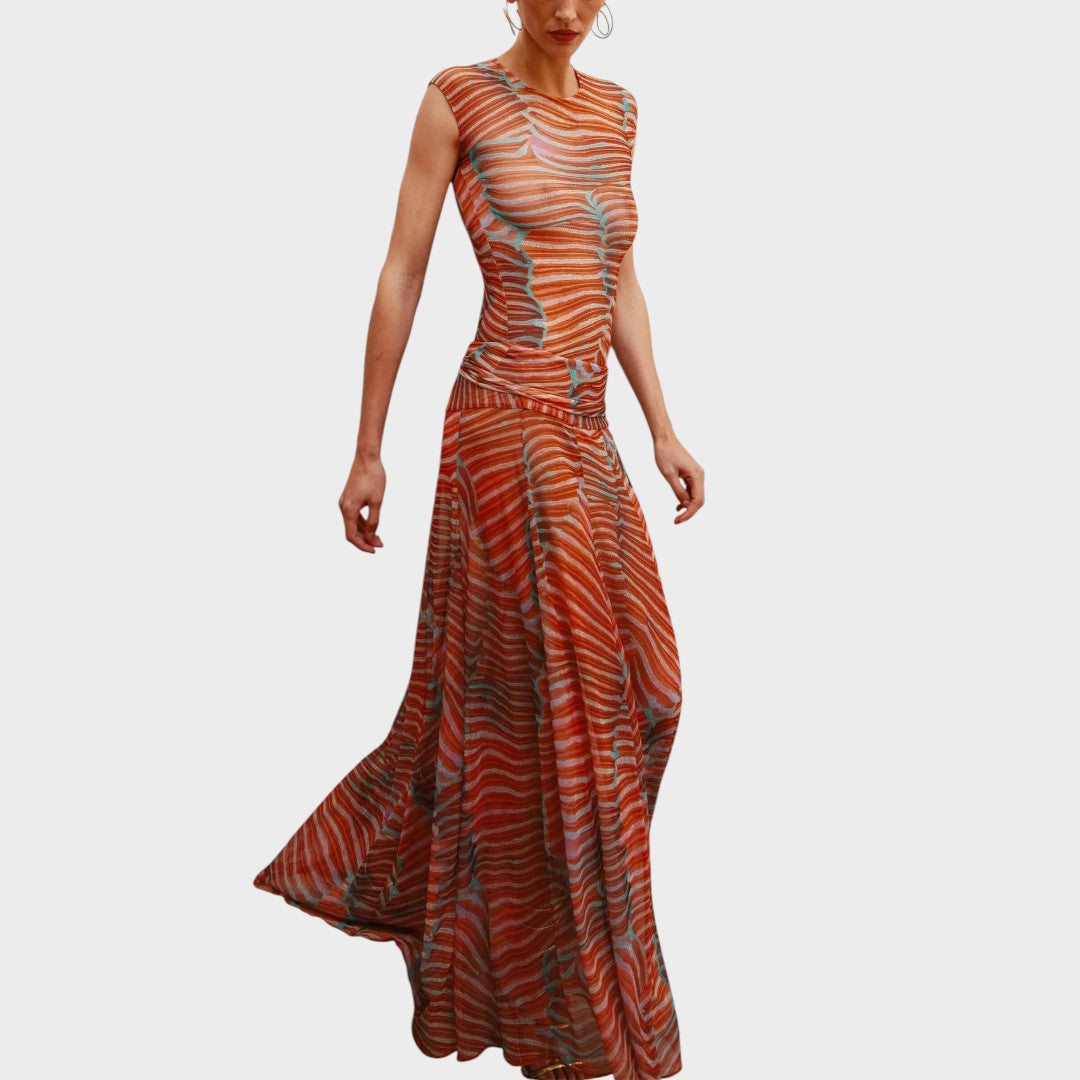Fabiana™ - Body Elegante com Saia Comprida