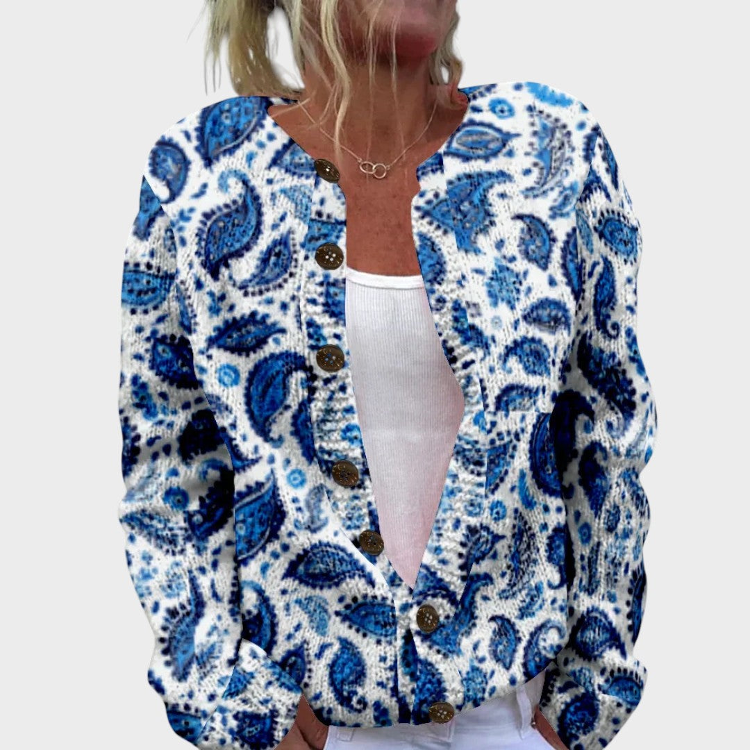 Maria™ - Cardigan Floral de Outono