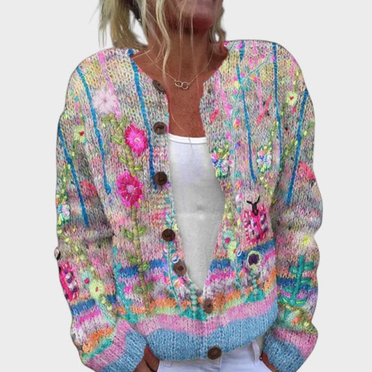 Teresa™ - Cardigan Floral de Outono
