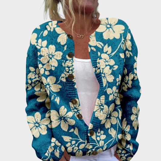 Mariana™ - Cardigan Floral de Outono