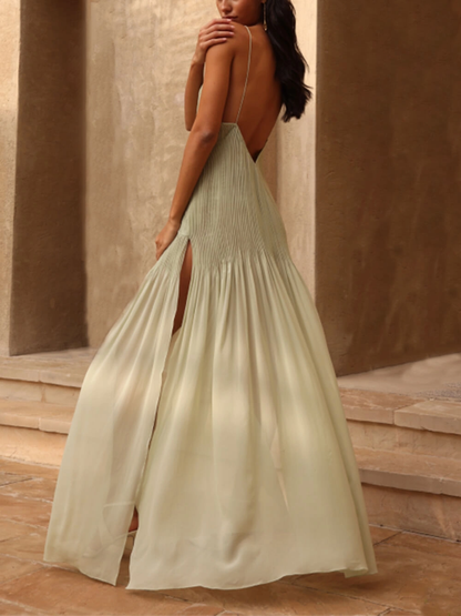 Sofia™ | Elegante Abito Maxi Patchwork con Plissé