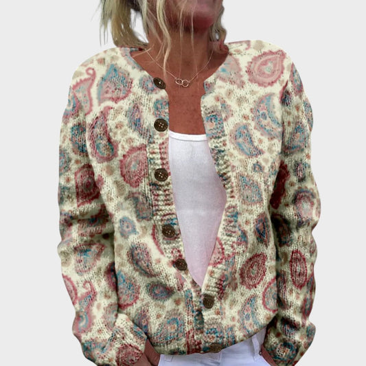 Lara™ - Cardigan Floral de Outono