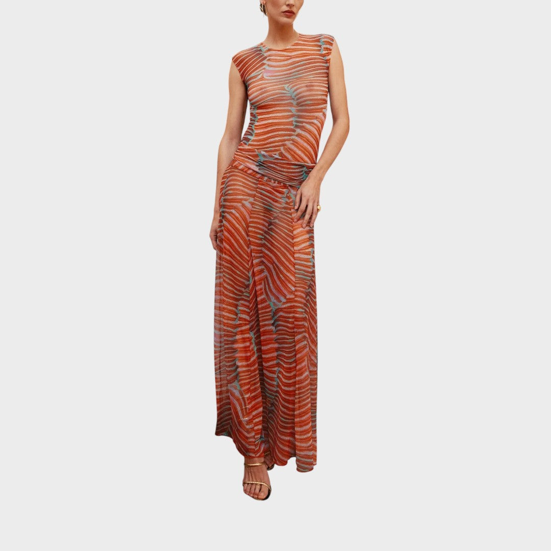 Fabiana™ - Body Elegante com Saia Comprida