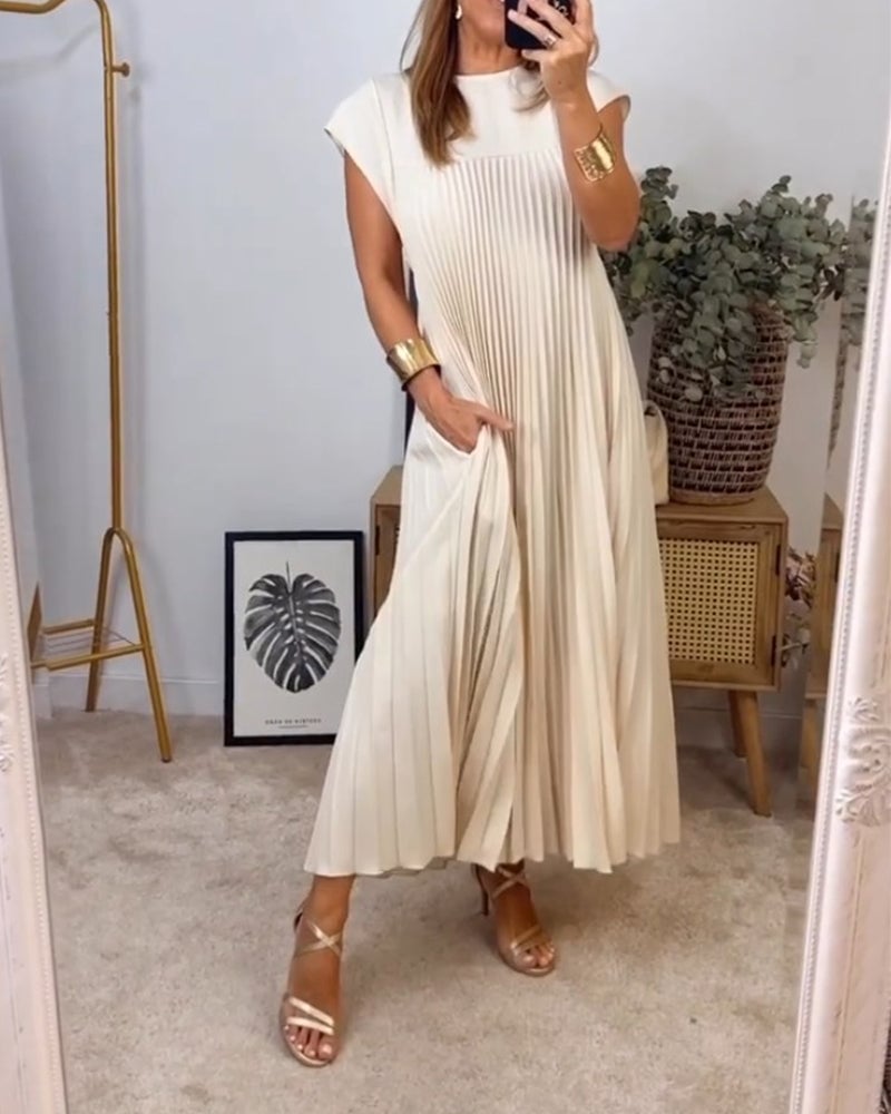 Sophia - Elegante Abito Maxy Plissettato Spliced